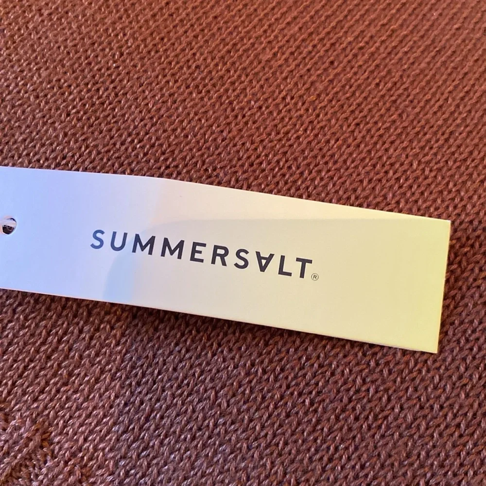 NWT Summersalt two-tone colorblock brown black knit scarf 44 x 70